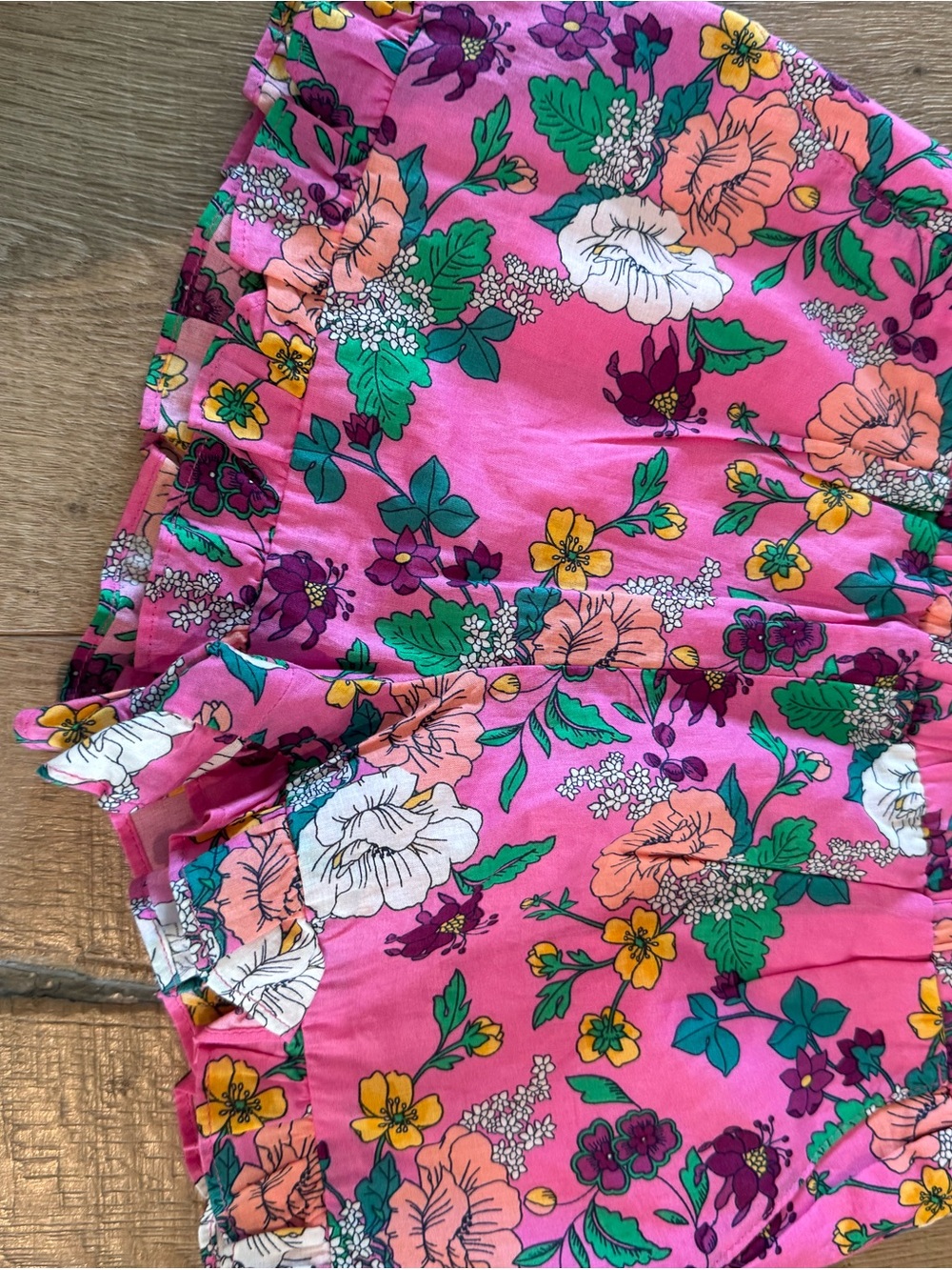 Janie and Jack size 6 Bright Pink Floral Ruffle Shorts NWT